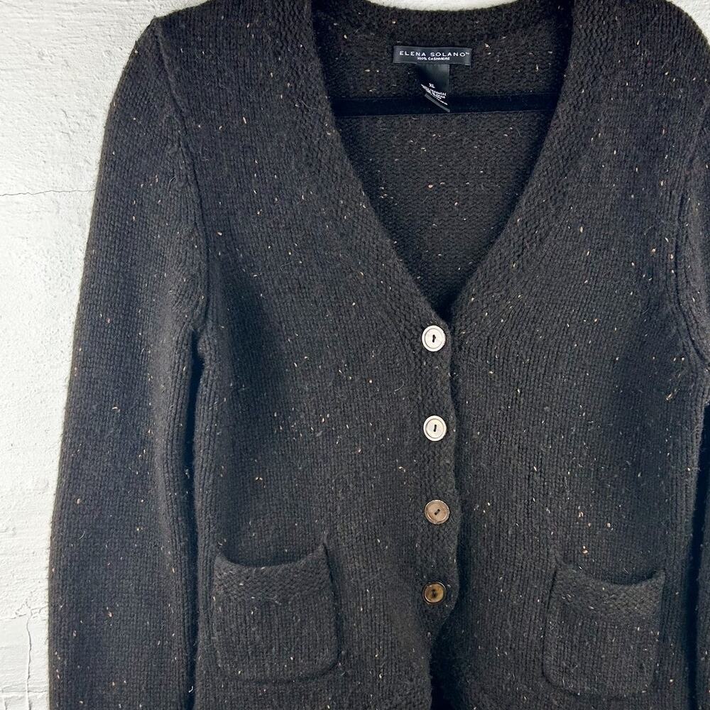 Elena Solano Women's Black Cardigan Sweater